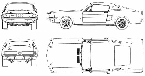 TheBlueprintscom Blueprints Cars Ford Ford Mustang Shelby GT500 
