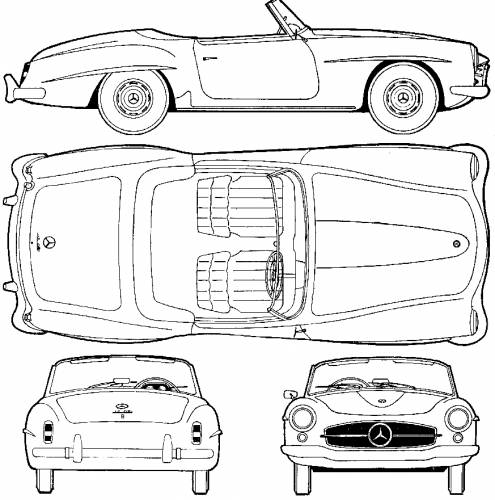 MercedesBenz 190 SL 1960 Original image dimensions 873 x 881px