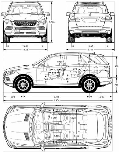 ... - Blueprints &gt; Cars &gt; Mercedes-Benz &gt; Mercedes-Benz ML 63 AMG (2012