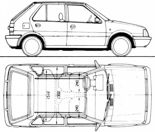 Nissan Micra K10 5Door 1990 Original image dimensions 522 x 443px