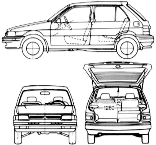 Subaru Justy Awd. Subaru Justy 5-Door AWD (1992)
