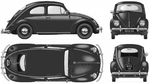 Volkswagen Beetle 1200 1955 Original image dimensions 732 x 412px