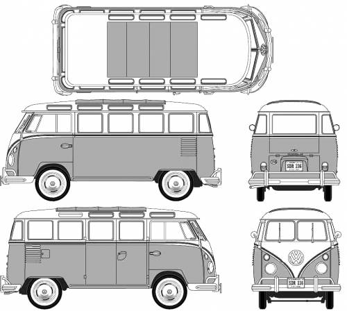 Volkswagen T1 SambaBus Original image dimensions 1026 x 921px