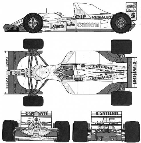 WilliamsRenault FW 14B 1992 Original image dimensions 565 x 571px