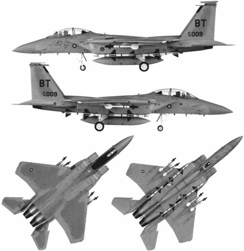 f 15 eagle drawing. McDonnell-Douglas F-15D Eagle
