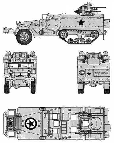 White M3 Halftruck M16 Gun Motor Carriage Original image dimensions 450 x