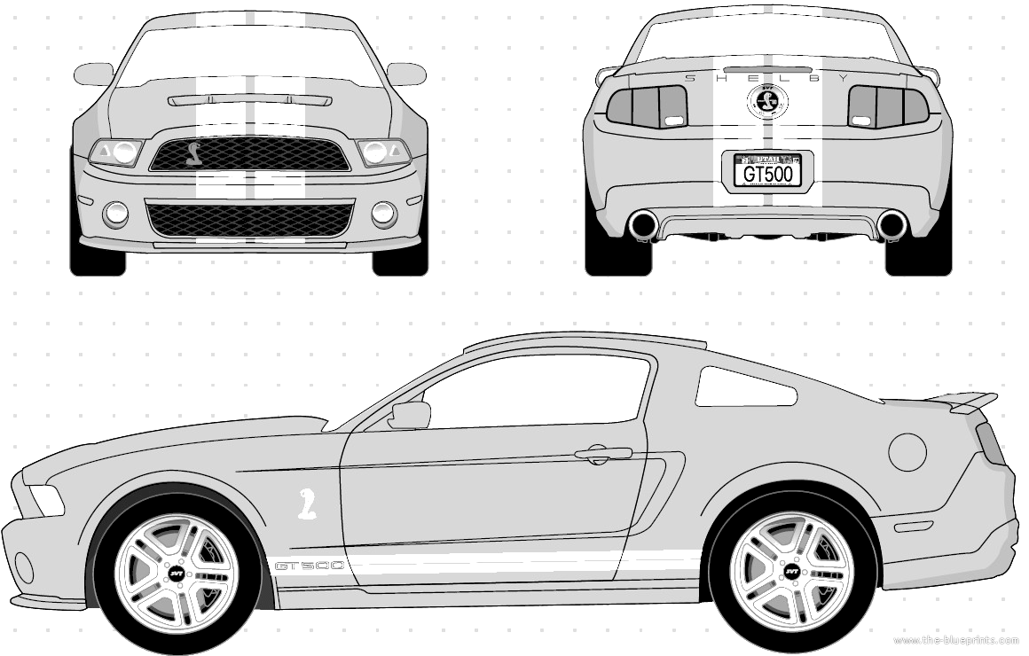 Car drawing ford gt500