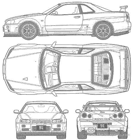 Nissan Skyline  Photos on Blueprints   Cars   Nissan   Nissan Skyline Gt R R34 Group V Spec Ii