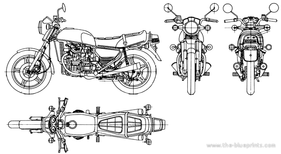 The-Blueprints.com - Blueprints > Motorcycles > Honda > Honda GL500 Wing 