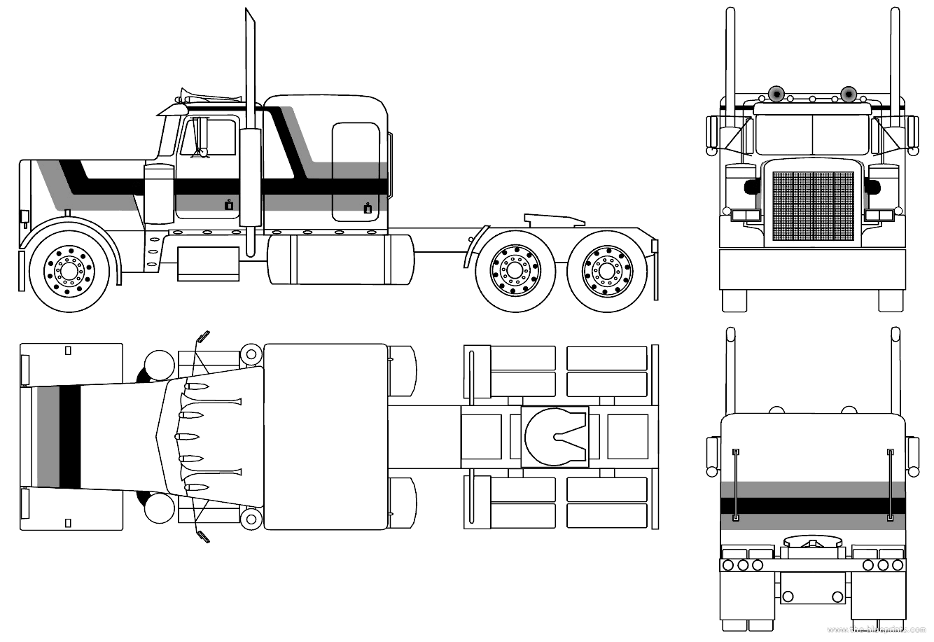 peterbilt truck drawings