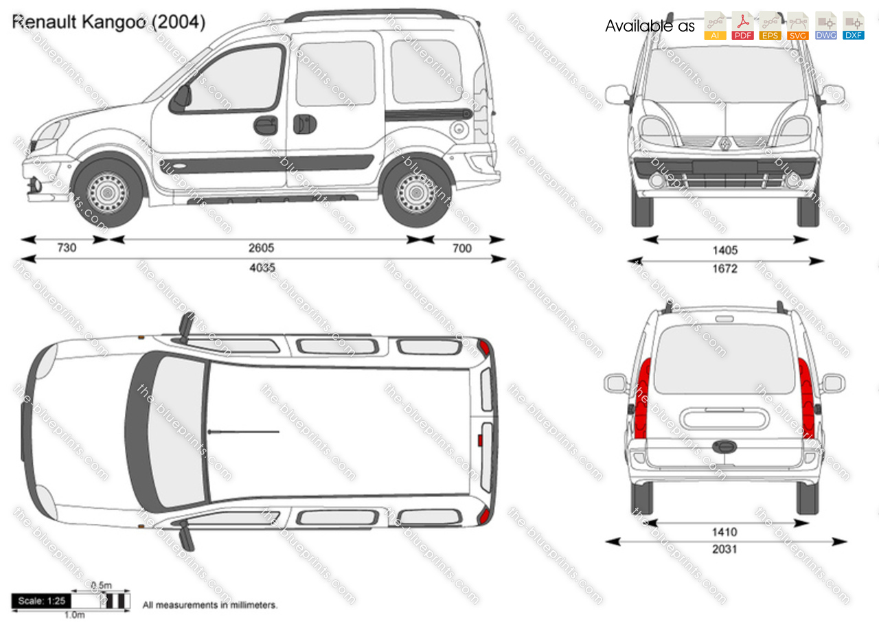 The-Blueprints.com - Vector Drawing - Renault Kangoo
