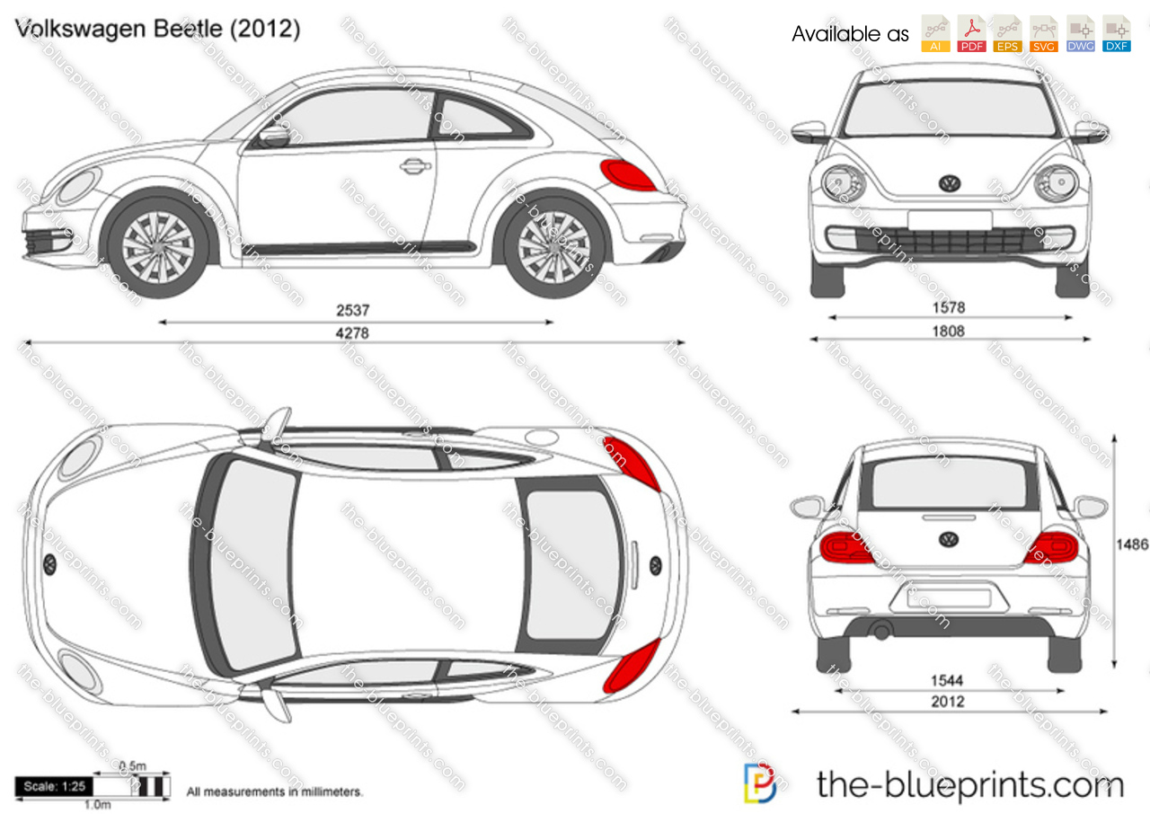The-Blueprints.com - Vector Drawing - Volkswagen Beetle
