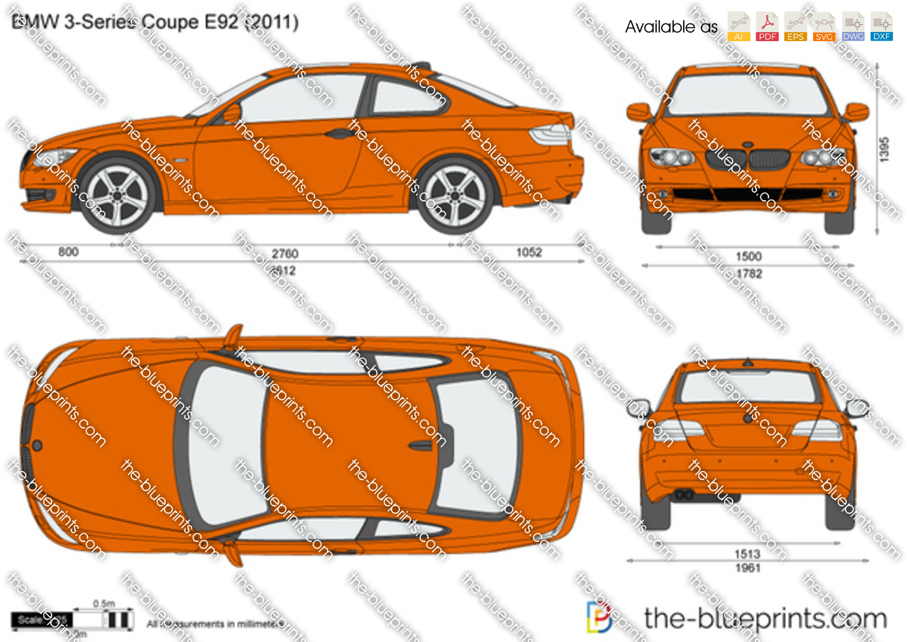 The-Blueprints.com - Vector Drawing - BMW 3-Series Coupe E92