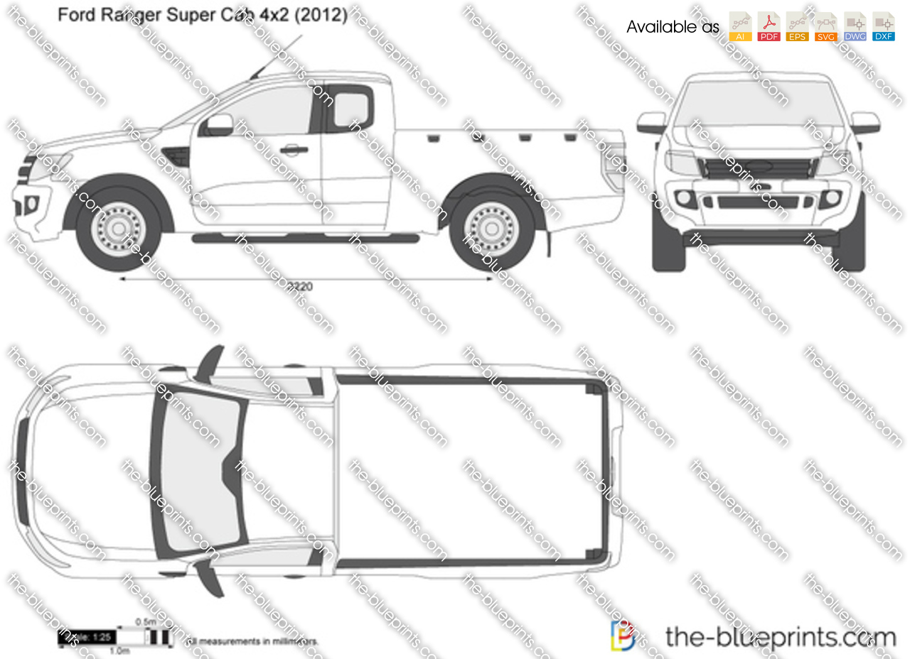 Ford Ranger Dimensions ~ The Blueprints.com Vector Drawing Ford