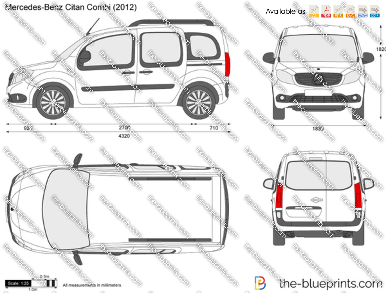 Mercedes vito blueprint vector #7