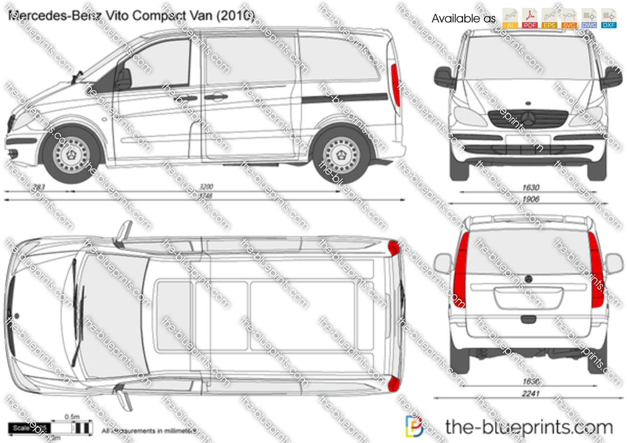 Mercedes vito blueprint vector #5