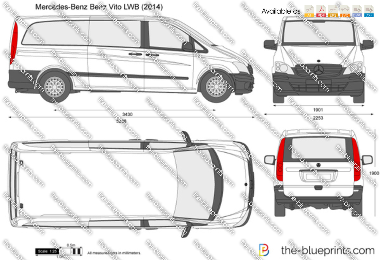 Mercedes vito blueprint vector #1