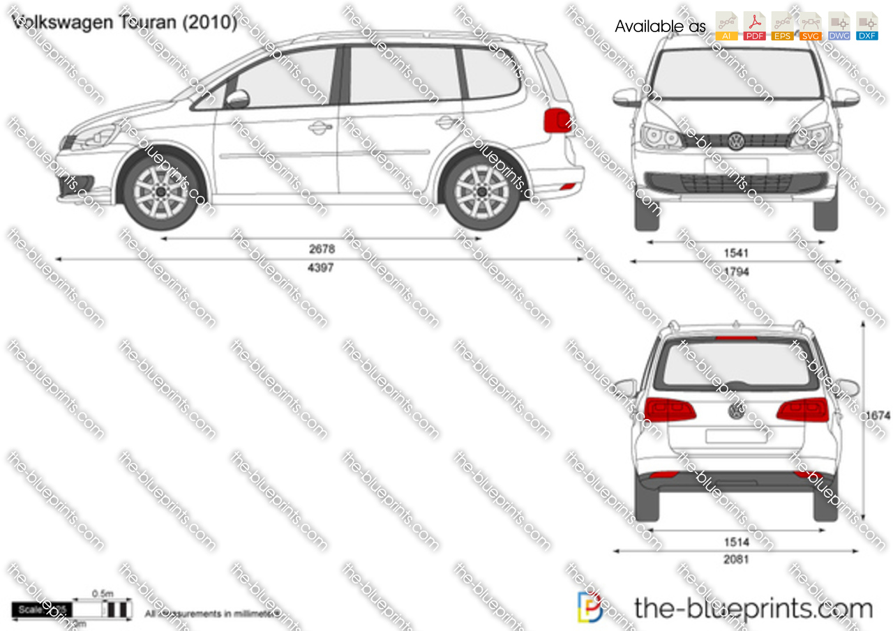 The-Blueprints.com - Vector Drawing - Volkswagen Touran