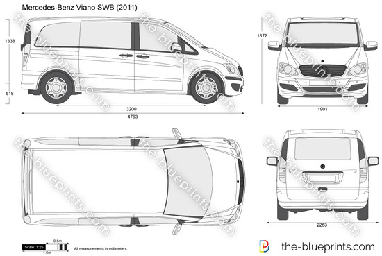 Mercedes vito blueprint vector #6