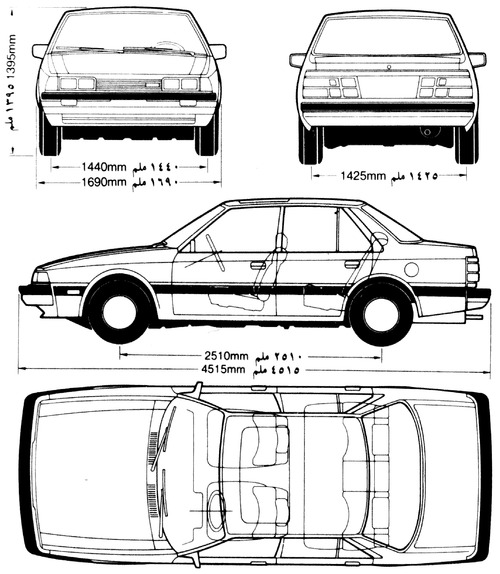 Mazda 626 4-door Sedan - exotic 85mm longer (1983)