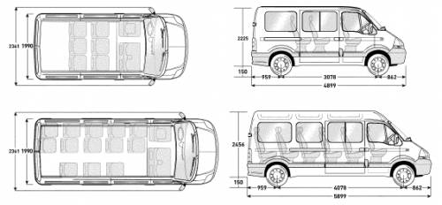 Renault Master Seater Combi, seater minibus, long bus (2007)