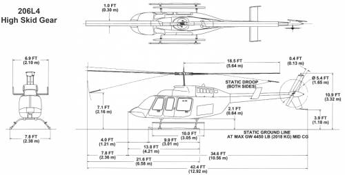 Bell 206L4 High Skid Gear