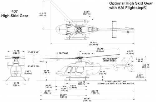 Bell 407 High Skid Gear