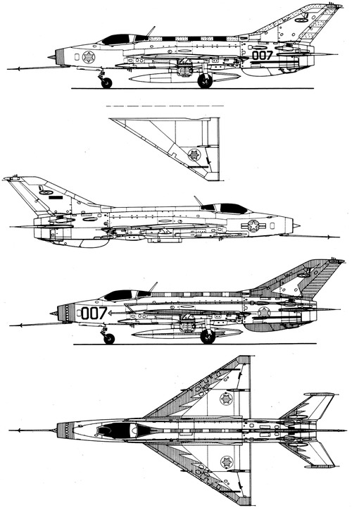 Mikoyan-Gurevich MiG-21F-13 Fishbed (007 IDF)