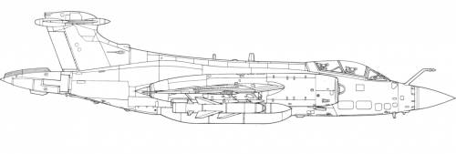 Blackburn Buccaneer with Sea eagle missile