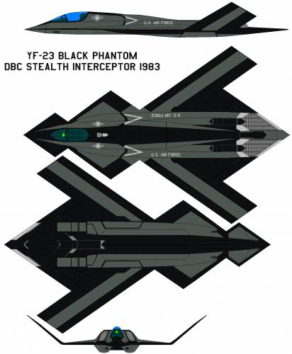 YF-23 black phantom DBC Stealth Interceptor (1983)