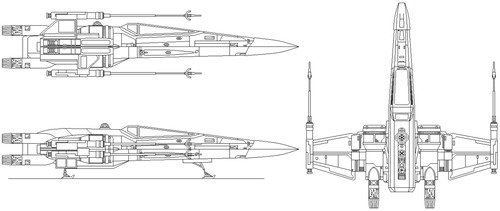 Star Wars T-70 X-wing blueprint
