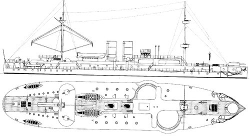 IJN Chin Yuen 1897 [ex China Zhenyuan Battleship]