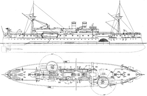 USS ACR-1 Maine 1895 (2nd Class Battleship)