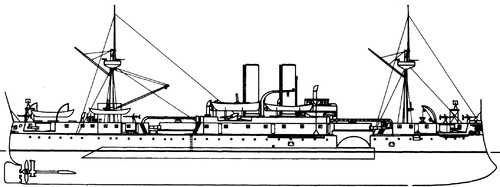 USS ACR-1 Maine 1898 (2nd Class Battleship)
