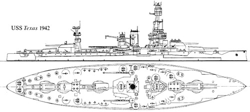 USS BB-34 Texas (Battleship) (1942)
