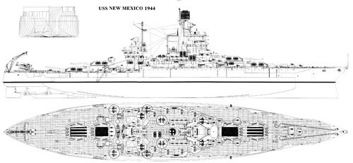 USS BB-40 New Mexico (Battleship) (1944)