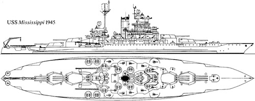 USS BB-41 Mississippi (Battleship) (1945)