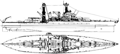 USS BB-43 Tennessee 1935