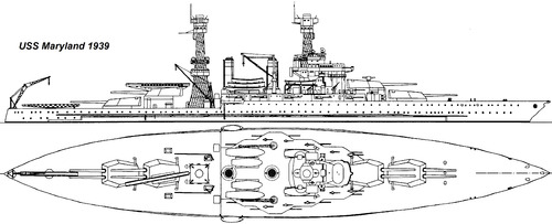 USS BB-46 Maryland (Battleship) (1939)