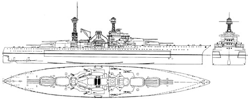 USS BB-49 South Dakota (Stillborn Battleship) (1920)