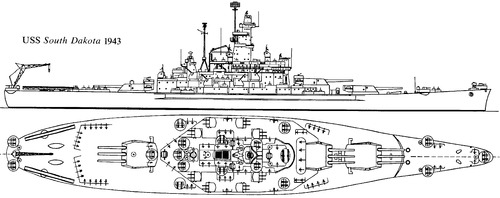 USS BB-57 South Dakota (Battleship) (1943)