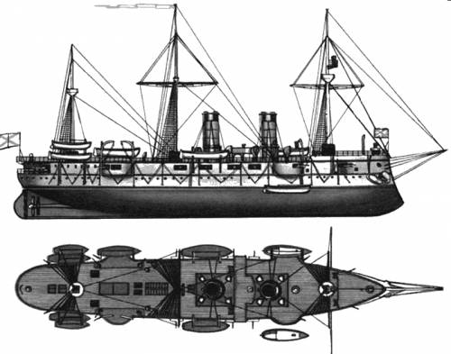 Russia - Vladimir Monomakh (Battleship) (1885)