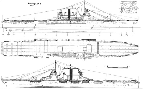 USS CV-3 Saratoga (Aircraft Carrier) (1936)