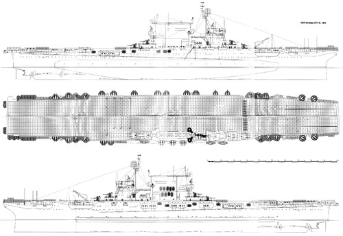 USS CV-3 Saratoga (Aircraft Carrier) (1944)