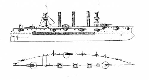 USS ACR-3 Brooklyn (Armoured Cruiser) (1898)