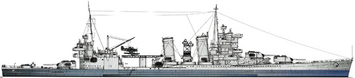 USS CA-37 Tuscaloosa (Heavy Cruiser) (1943)