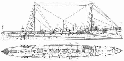 USS CL-2 Birmingham (Light Cruiser) (1908)