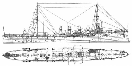 USS CL-3 Salem (Light Cruiser) (1908)