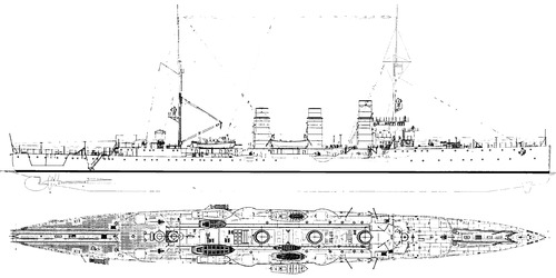 RN Bary 1924 (Light Cruiser ex SMS Pillau)