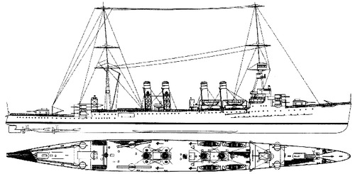 USS CL-4 Omaha 1923 (Light Cruiser)